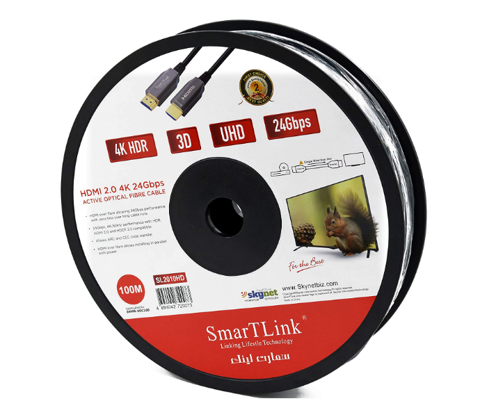 SmartLink SL80MFB 80 Meter HDMI Active Optical HD Fiber Cable - Black - Zoom Image 2