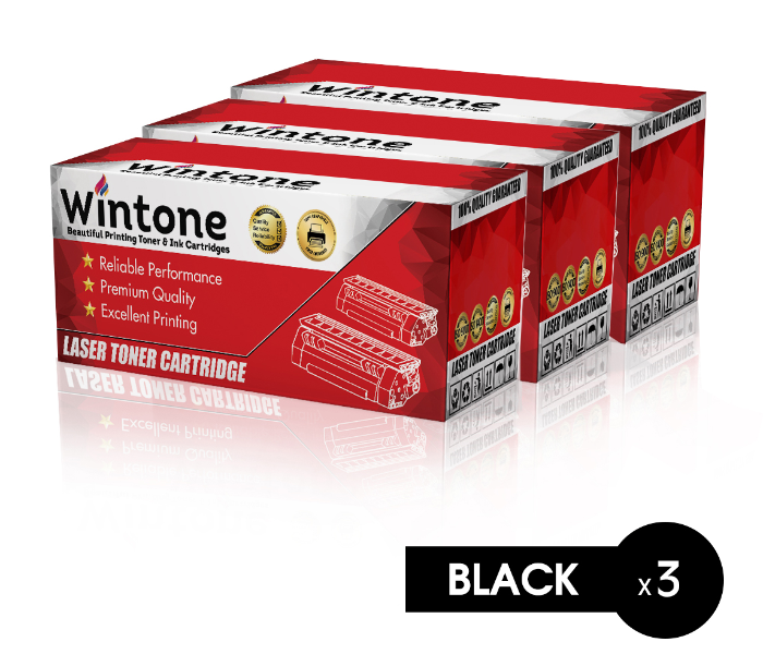 Wintone Set of 3 Pack Q7516U 16A Laser Toner Cartridge is Compatible for HP and Canon LBP - Black - Zoom Image