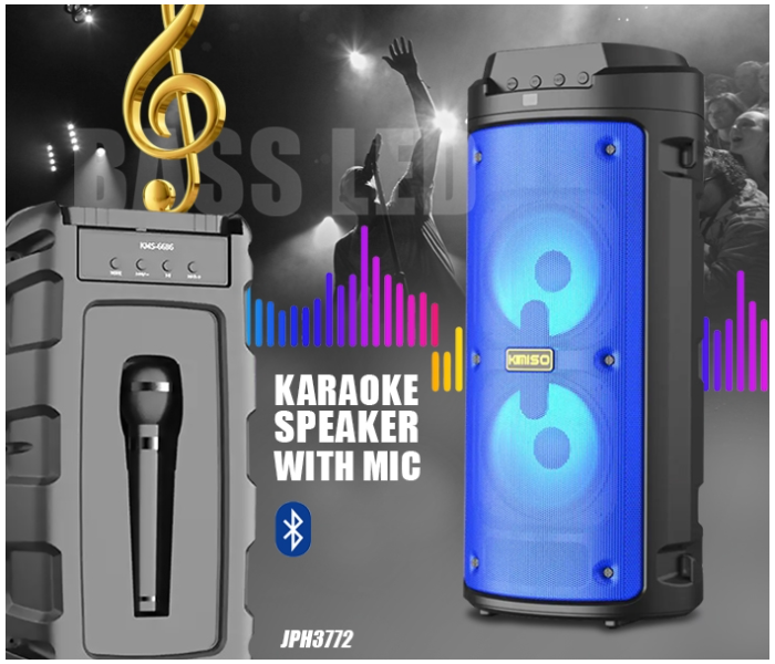 Kimiso KMS-6683 Portable Wireless Bluetooth Speaker with Mic - Black - Zoom Image 2