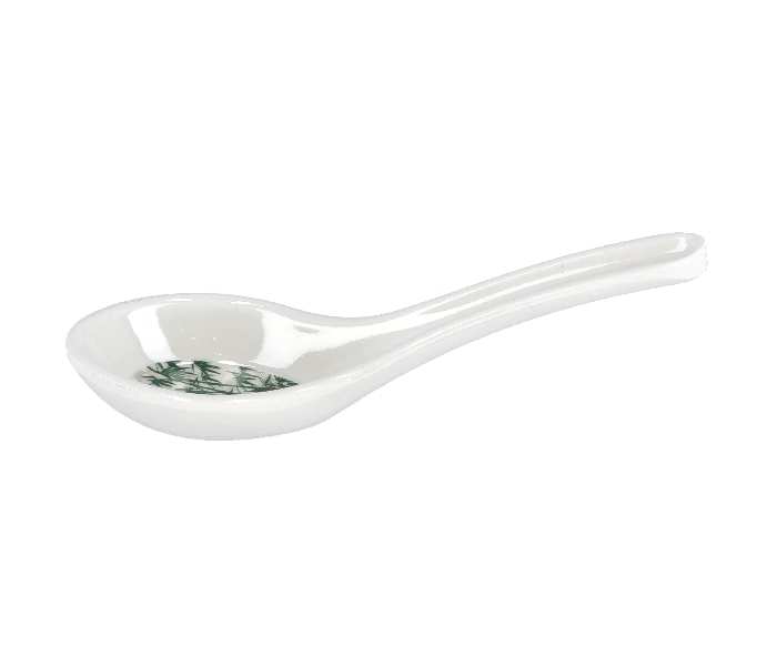 Royalford RF9897 Melamin Ware Bamboos Soup Spoon - White - Zoom Image 1