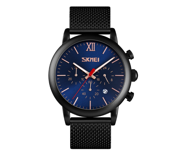 Skmei 9203 Mesh Steel Band Quartz Watch – Blue - Zoom Image