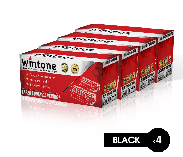 Wintone Set of 4 Pack Laser Toner Cartridge TN2000 TN2005 for Brother and Lenovo - Black - Zoom Image