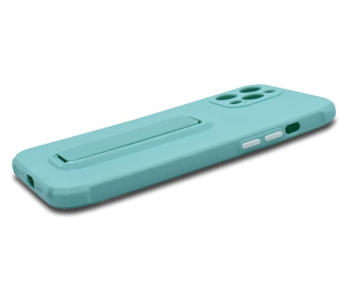 Morepro MP-1251 Soft Rubber Case With Finger Grip and Stand for iPhone 12 Pro - Baby Blue - Zoom Image 4