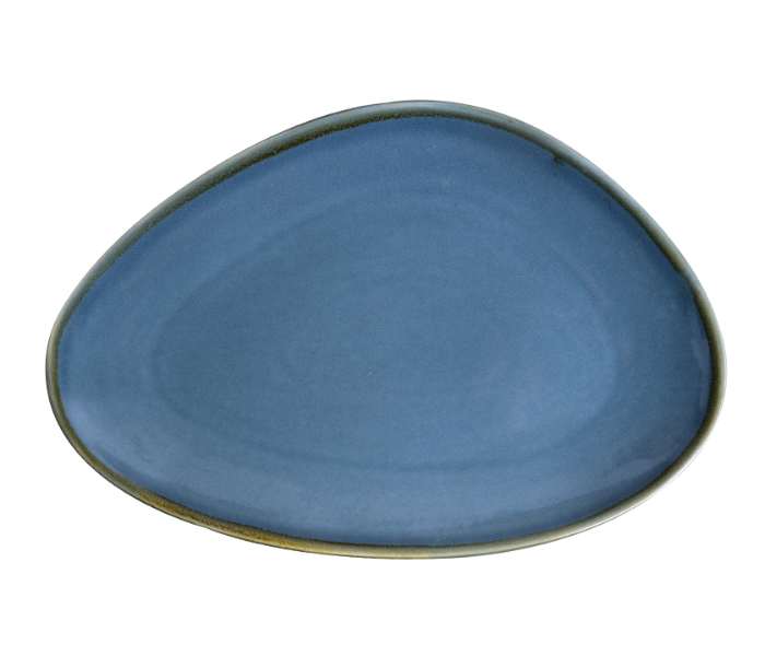 Shuer XY10112 25.5cm Oval Triangle Ceramic Plate - Blue - Zoom Image