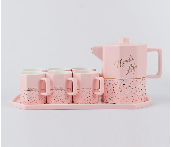 Shuer MINGYI50021 Ceramic Polygonal Kettle Set - Pink - Zoom Image