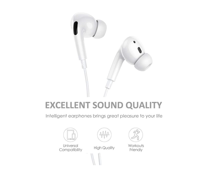 Iends IE-HS352 Stereo Wired Earphones with Lightning Connector - White - Zoom Image 3