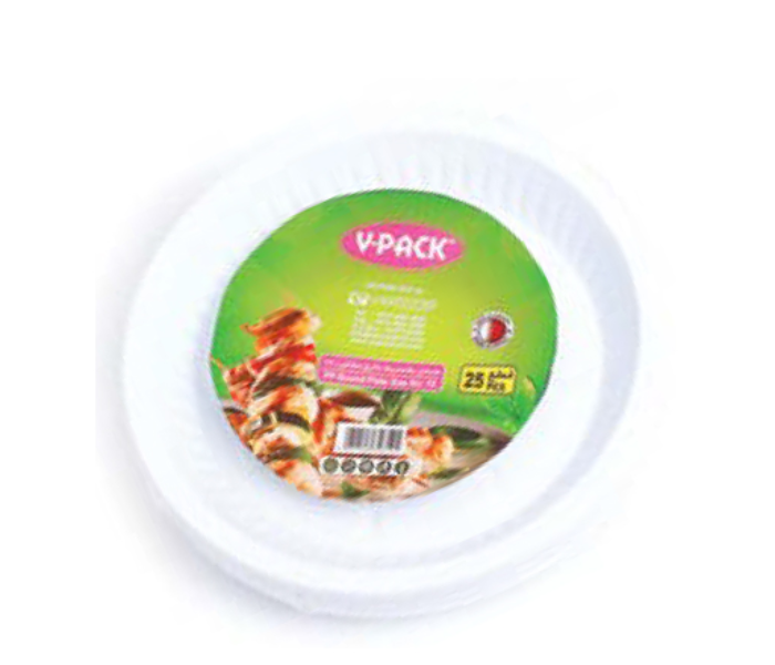 V-Pack RP3418 25 Pieces Round Plate 18 - White - Zoom Image