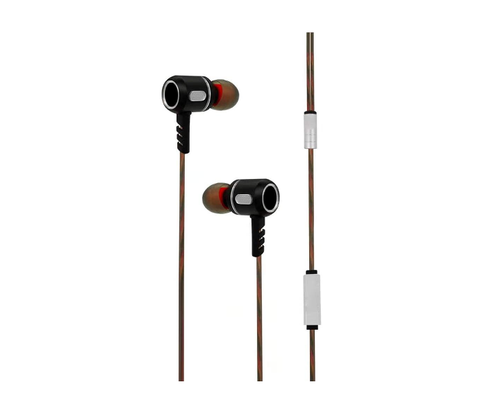 Trands TR-HS8325 in-Ear Headphones with Dynamic Crystal Clear Sound with 3.5mm Jack and Microphone - Black - Zoom Image 1