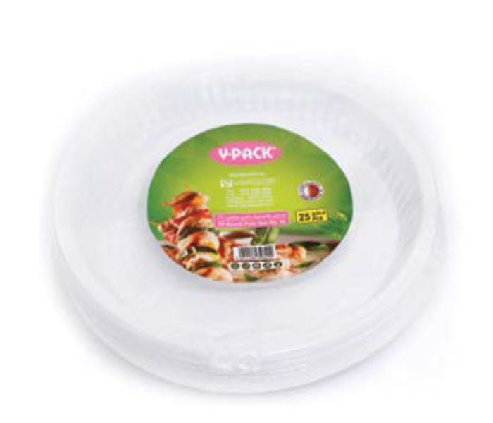 V-Pack RP3426 25 Pieces Round Plate 26 - White - Zoom Image