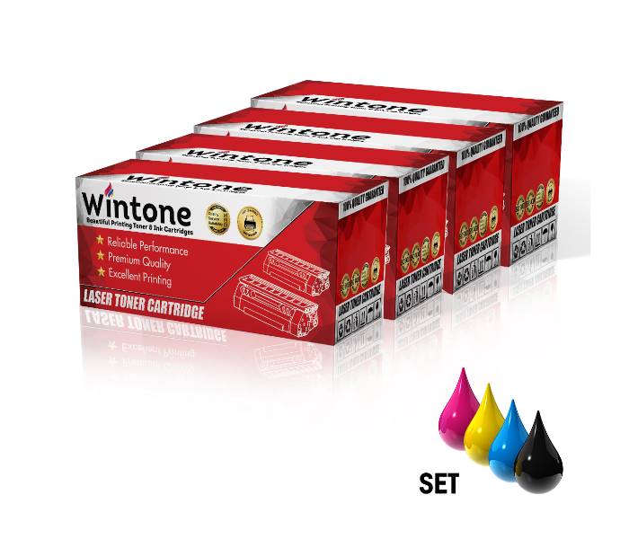 Wintone Compatible Set of 4 Pack Toner Cartridges CE740A CE741A CE742A CE743A 307A for HP Color LaserJet Professional - Black,Cyan,Yellow and Magenta - Zoom Image