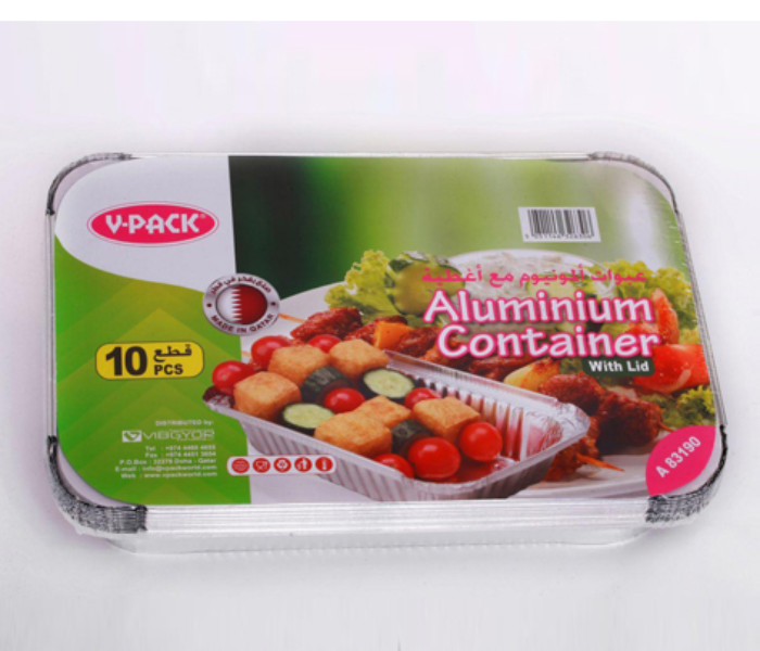 V-Pack A83190 315X215X38mm 10 Pieces Aluminium Container - Silver - Zoom Image