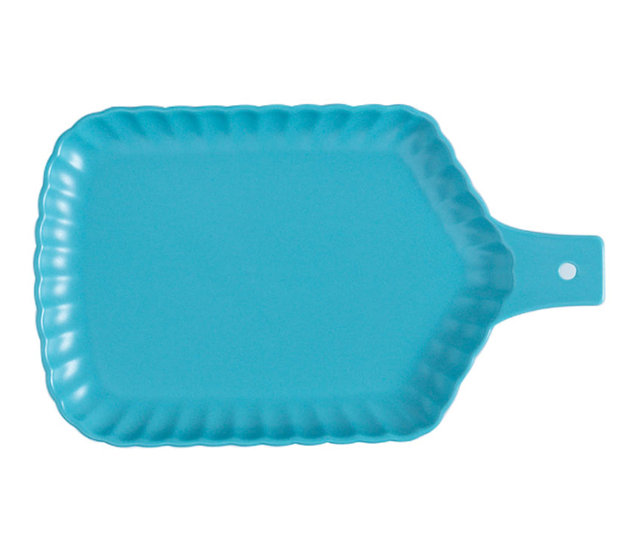 Sharpdo LJX10039 13 inch Chrysanthemum Ceramics Rectangle Plate with Handle - Sky Blue - Zoom Image