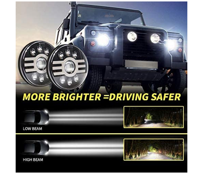 GZ 500W 7inch LED 30000LM Halo Angel Eye Headlights For Jeep Wrangler Halley Led Beam Headlamp - Zoom Image 2