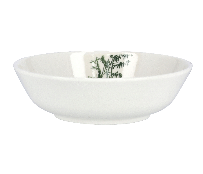 Royalford RF9890 6 inch Melamin Ware Bamboos Serving Bowl - White - Zoom Image 1