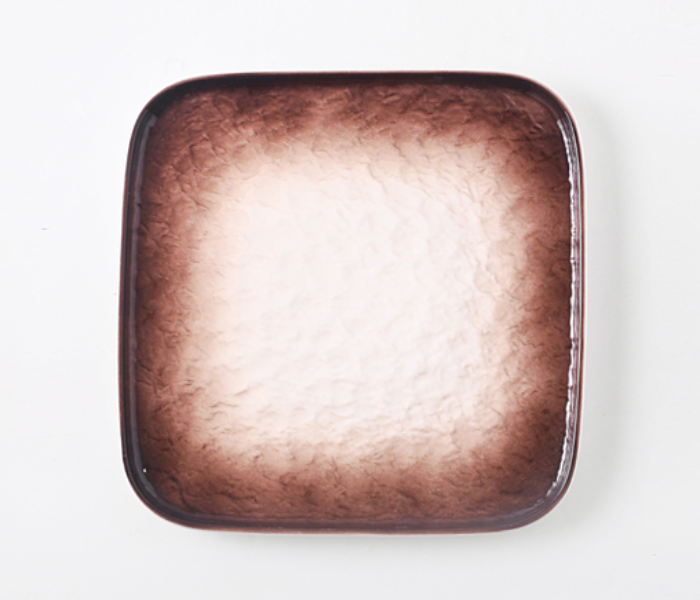 Shuer YEZ10003 6 inch Stone Pattern Ceramic Square Plate - Brown - Zoom Image