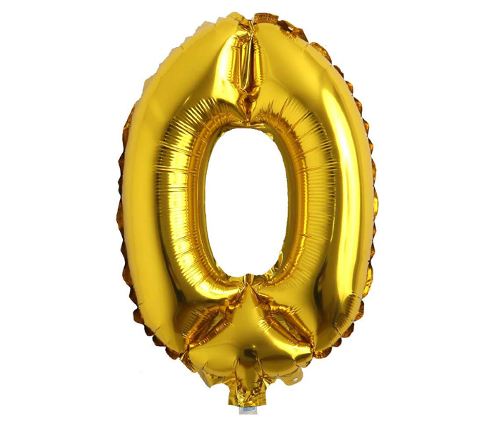 16 Inch Folio Number 0 Digit  Birthday Party Balloons - Gold - Zoom Image