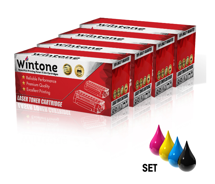 Wintone Compatible Toner Cartridges CE340A CE341A CE342A CE343A 651A for Color LaserJet Managed - Black,Cyan,Yellow and Magenta - Zoom Image