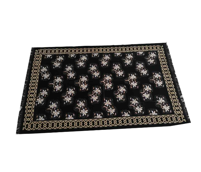 Modern Flowers and Leaf Pattern Style 4 Carpet - Black - Zoom Image