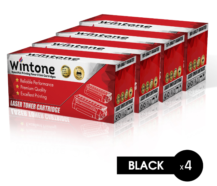 Wintone Set of 4 Pack CRG325 725 85A Laser Toner Cartridge is Compatible for Canon & HP M P i-SENSYS LBP MF - Black - Zoom Image