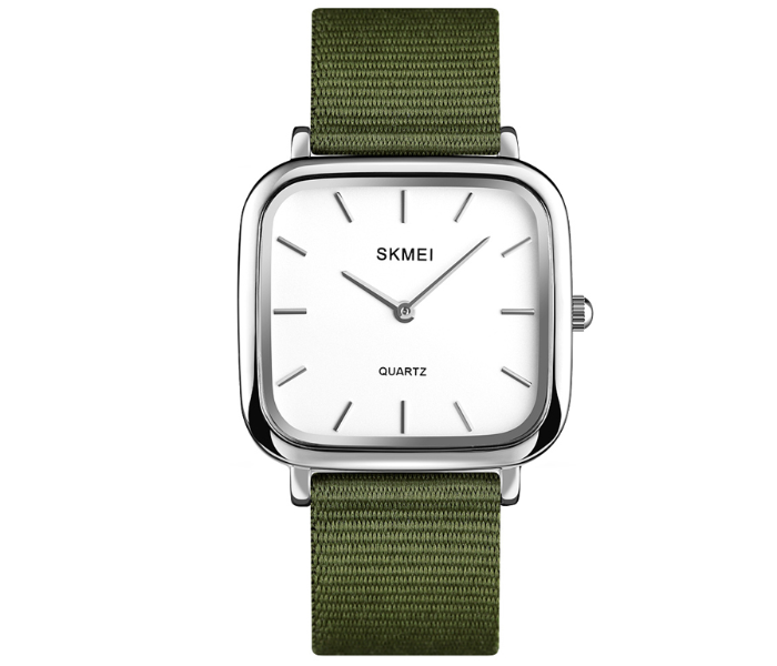 Skmei 1555 Modern Luxury Nylon Watches Lady Gift Set – Army Green - Zoom Image