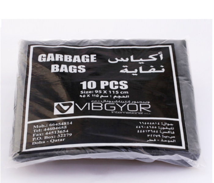 Vibgyor GB60856 10 Pieces 95 X 115cm Garbage Bag - Black - Zoom Image