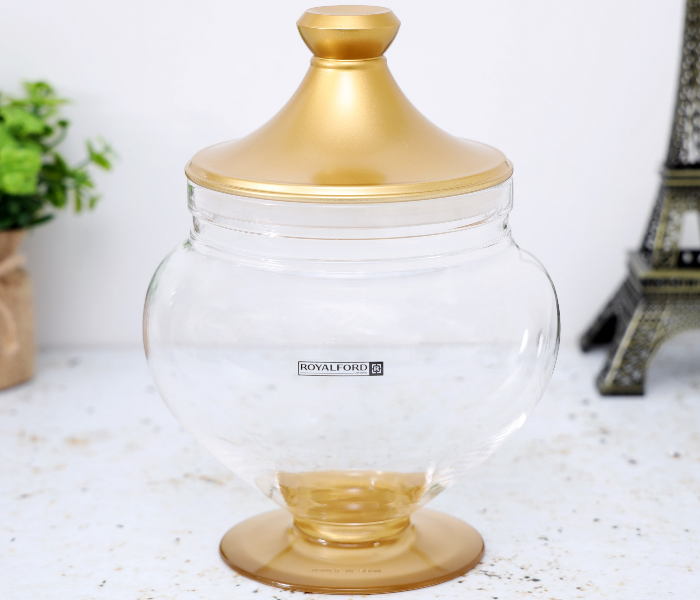 Royalford RF9518 16x19cm Acrylic Candy Bowl - Clear & Gold - Zoom Image 3