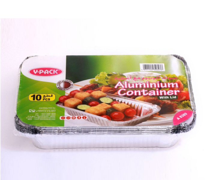 V-Pack A8389 10 Pieces Aluminium Container - Silver - Zoom Image