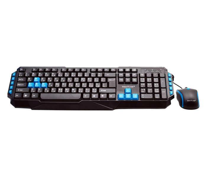 SmartLink SL723KBC Wired Keyboard and Mouse Combo - Black and Blue - Zoom Image