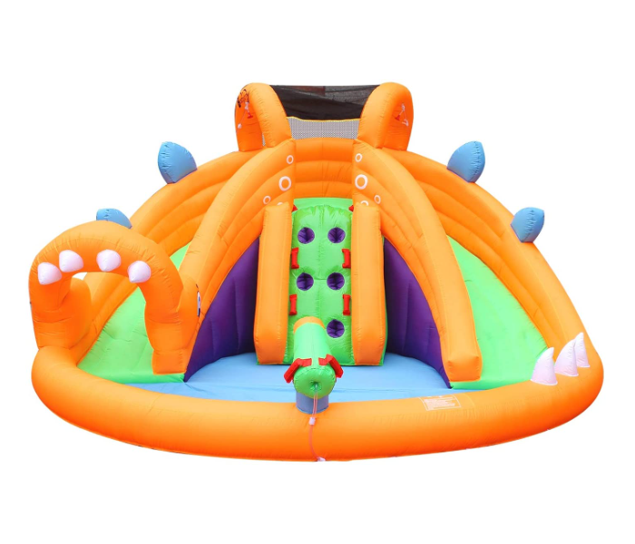 Amaraami ABSP 012 Slide Bounce House Inflatable Jumper Dinosaur with Slide and Pool – Orange - Zoom Image 4