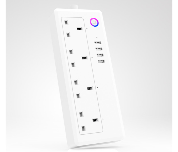 Wifi Power Strip 4 Way UK Smart Plug - White  - Zoom Image 1