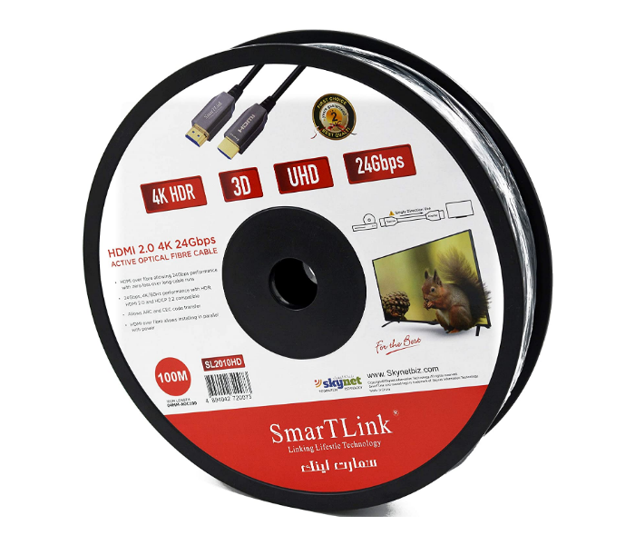 SmartLink SL30MFB 50 Meter HDMI Active Optical HD Fiber Cable - Black - Zoom Image 2