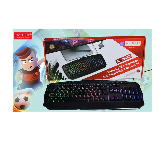 SmartLink SL7003KB RGB Backlighting Gaming Keyboard - Black - Zoom Image 2