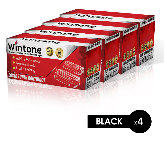 Wintone Pack of 4 X3117 3122 3124 3125 Laser Toner Cartridge is Compatible for Xerox Phaser - Black - Zoom Image