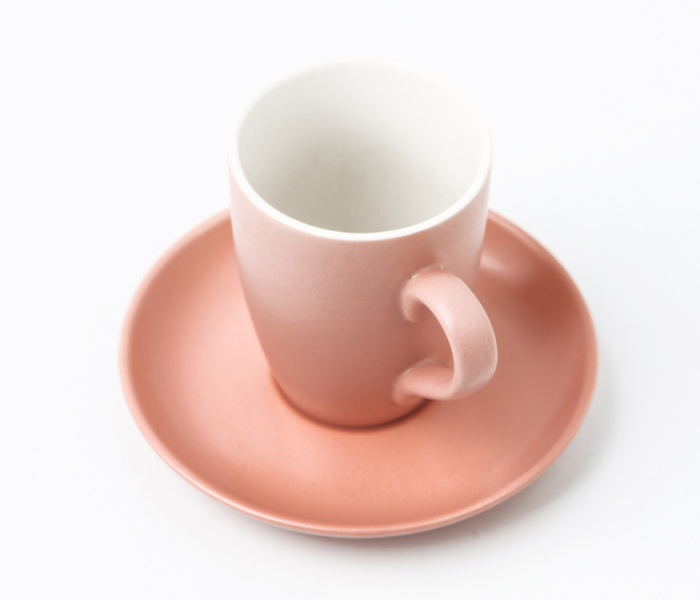 Shuer XY40046 320ml Ceramic Cup and Saucer - Beige - Zoom Image