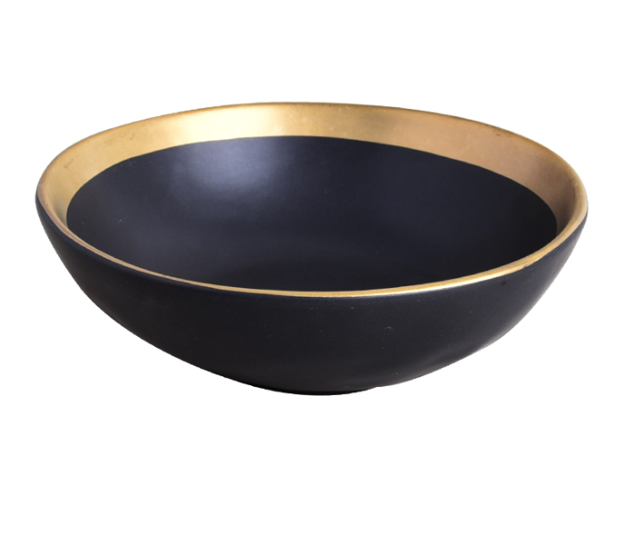 Generic JP20010 7 inch Shaped Bowl - Black and Gold - Zoom Image