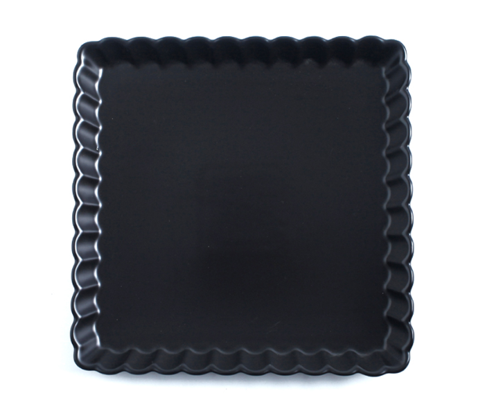 Sharpdo LJX10027 10 inch Chrysanthemum Square Pizza Plate - Black - Zoom Image