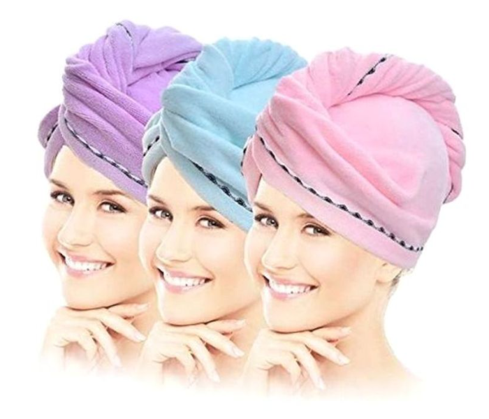 Pack Of 3 Hair Towels - Pink, Blue, Pruple - Zoom Image 2