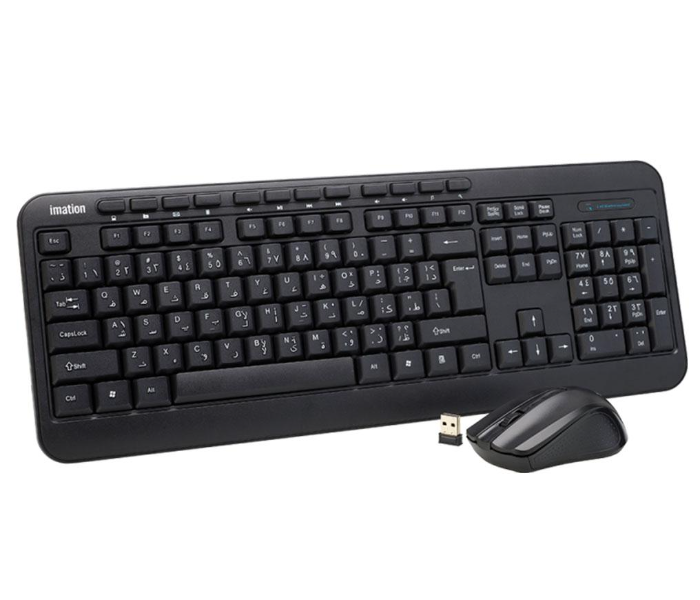 Imation WIC 319 2.4G Wireless Keyboard and Mouse Combo - Black - Zoom Image 1