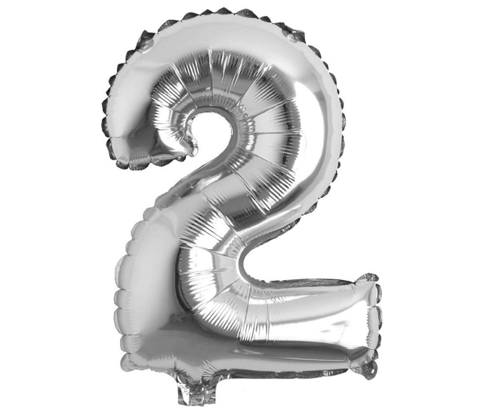 40 Inch Folio Number 2 Digit Helium Birthday Party Balloons - Silver - Zoom Image