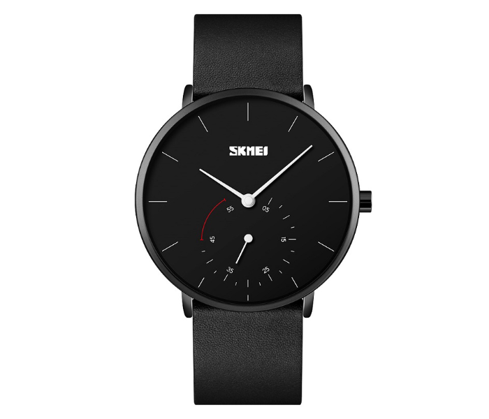 Skmei 9213 Leather Classic Men Watch – Black - Zoom Image