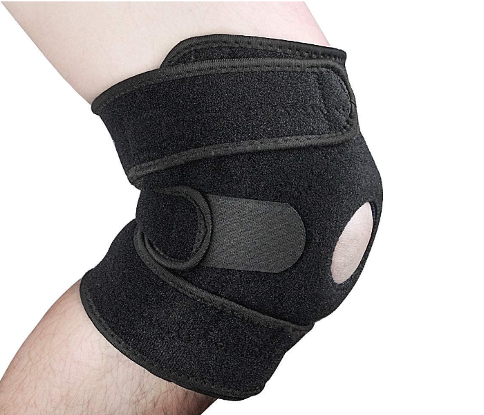 Breathable Adjustable Open Patella Knee Brace for Sports and Cycling- Black - Zoom Image 1