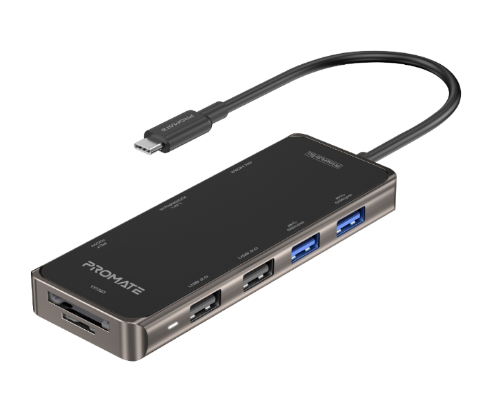 Promate PRIMEHUB-GO USB-C Hub with 100W Power Delivery - Zoom Image 1