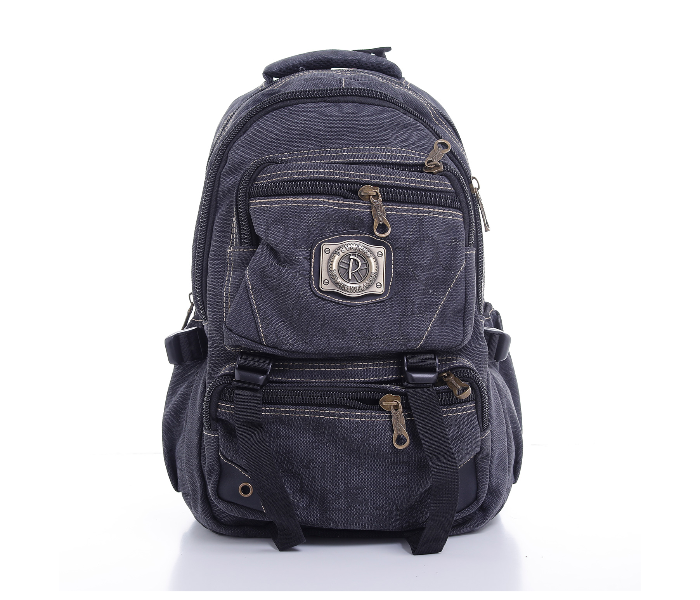 Para John PJBP6537A18 18 inch Canvas Leather Backpack - Black - Zoom Image 2