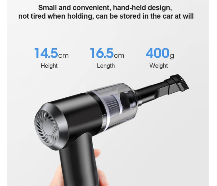 FN- Portable Mini 2 in 1 Wireless Vacuum Cleaner for Home and Car -Black and White - Zoom Image 5