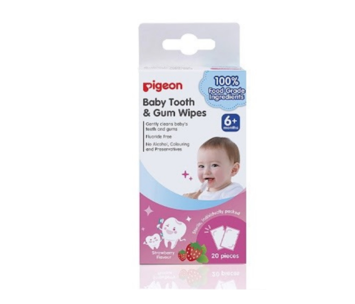 Pigeon 20 Sheet Strawberry Baby Tooth and Gum Wipes - Zoom Image