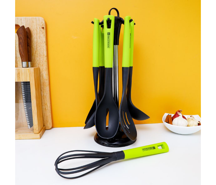 Royalford RF9676 7Pcs Nylon Kitchen Tool Set- Black and Green - Zoom Image 3