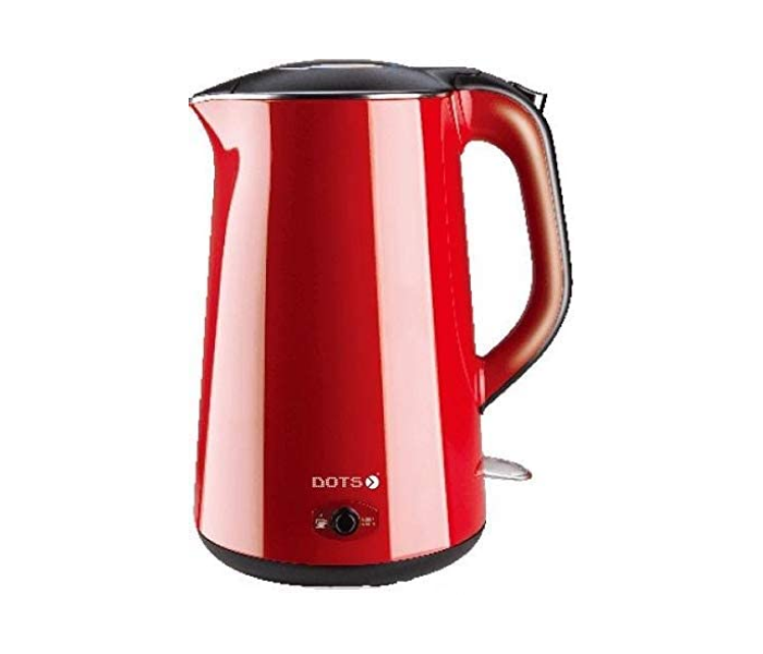 Dots KDS-J25 1.7 Liter 1800W Double Skinned Cordless Kettle With Keepwarm Function - Red - Zoom Image