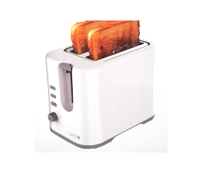 Dots BRD-01B 1050W 2 Slice Removable Crumb Tray Toaster - White - Zoom Image