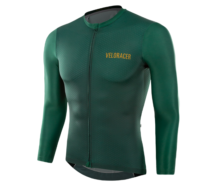 Veloracer Velo Pro Long Sleeve Jersey Small- Green - Zoom Image 2