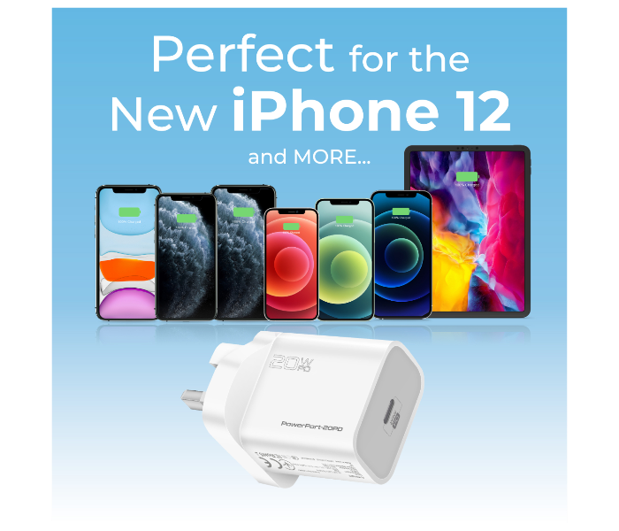 Promate POWERPORT-20PD USB-C Wall Charger with 20W Type-C Power Delivery - White - Zoom Image 5